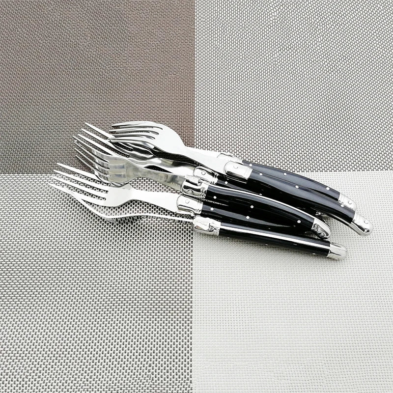 6-Piece Laguiole Stainless Steel Cutlery Set – Spoons & Forks Flatware Cutlery Set Axl
