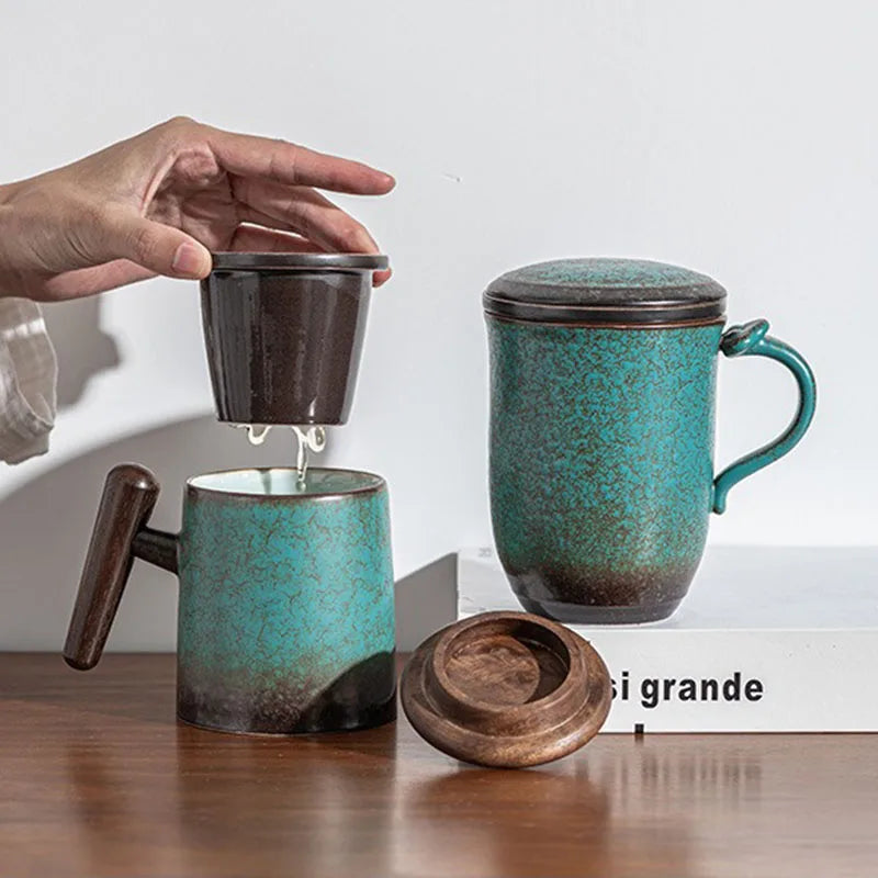 Retro Ceramic Mug – Large Japanese Style Tea & Coffee Cup Ceramic Coffee Mug Axl
