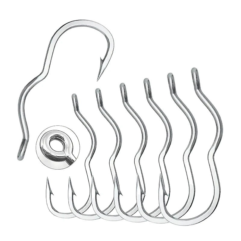 50-Pack Auto-Flip Crank Fishing Hooks | Sizes 5#–14# Steel Fishing Hooks Axl