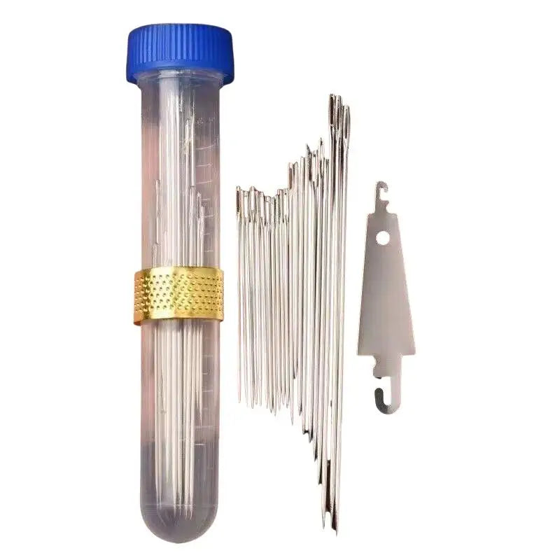 Stainless Steel Sewing Needles Kit with Threader & Storage Tube Sewing Needle Kit Axl