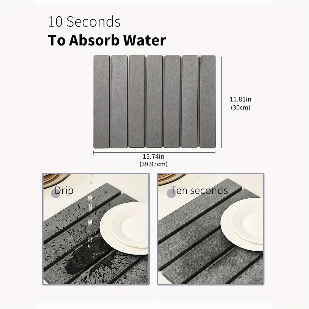 Diatomaceous Earth Bath & Kitchen Drying Mat | Foldable Stone Mat Diatomite Bath Mat Axl