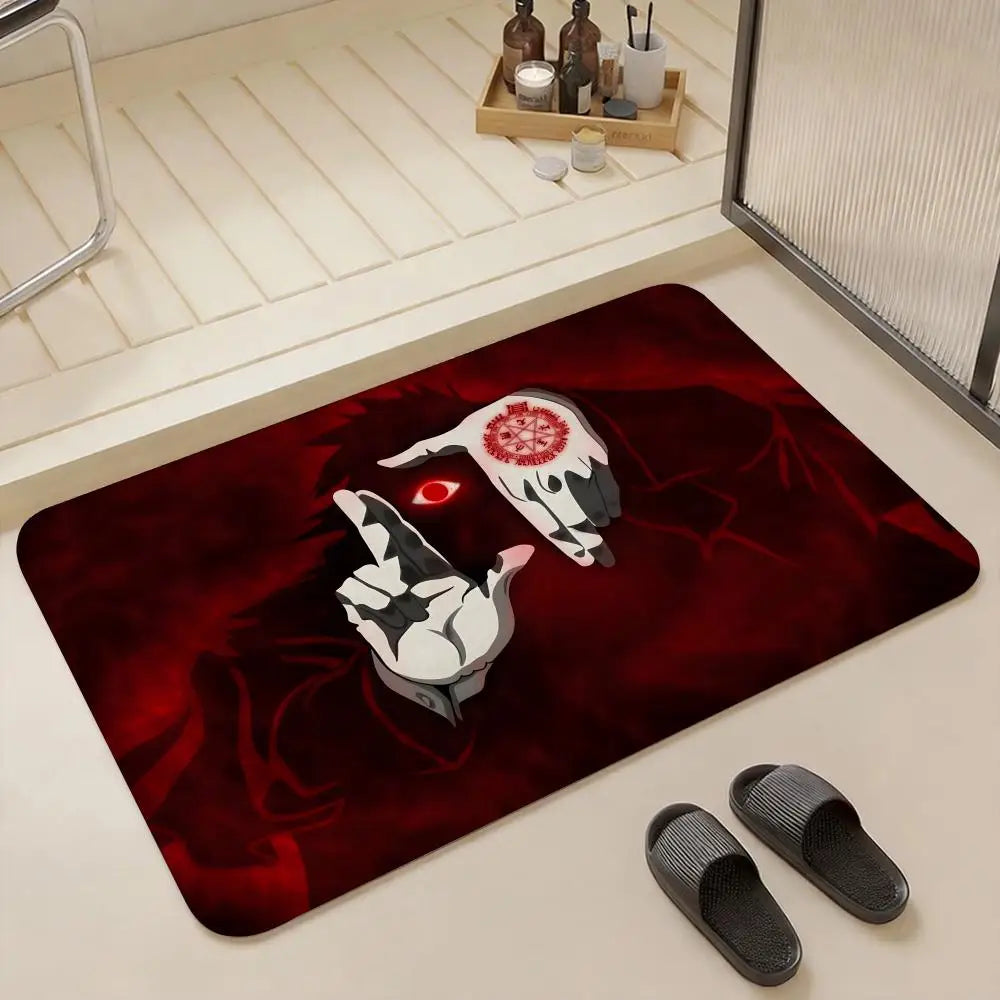 Hellsing Anime Flannel Floor Mat – Non-Slip Soft Indoor Rug Anime Floor Mat Axl