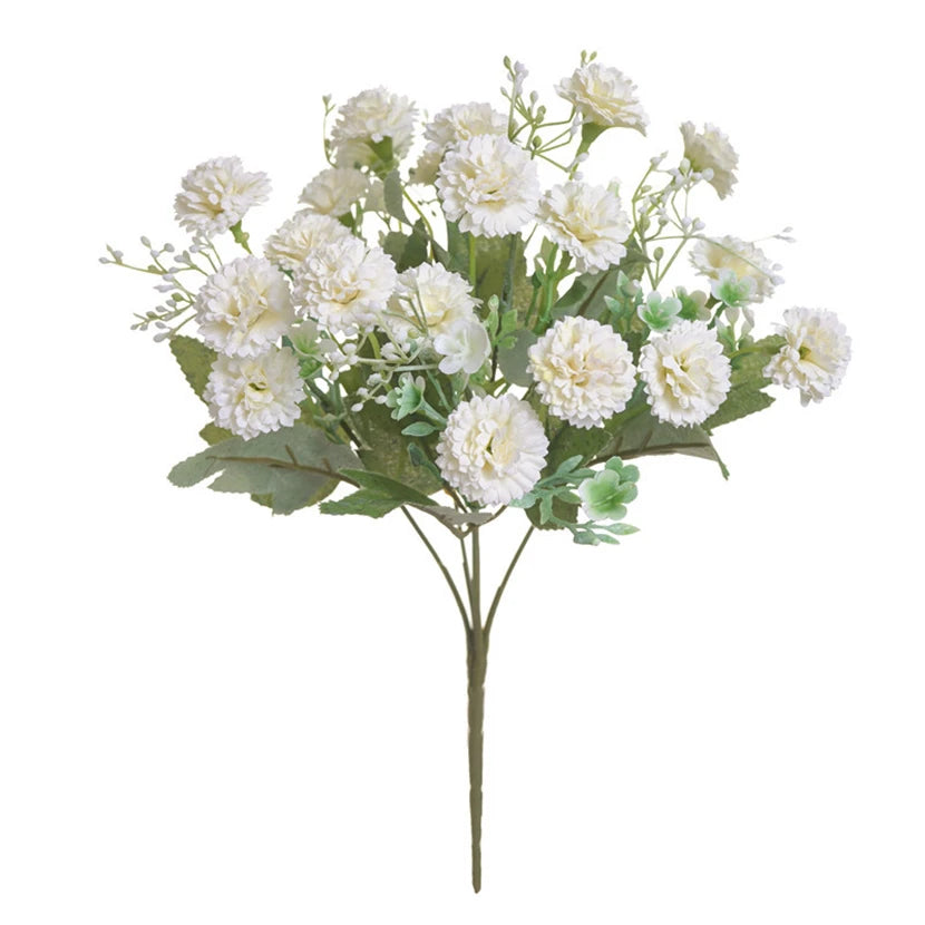 Silk Orange Hydrangea Artificial Flowers | Wedding & Home Decor Artificial Flowers Axl white