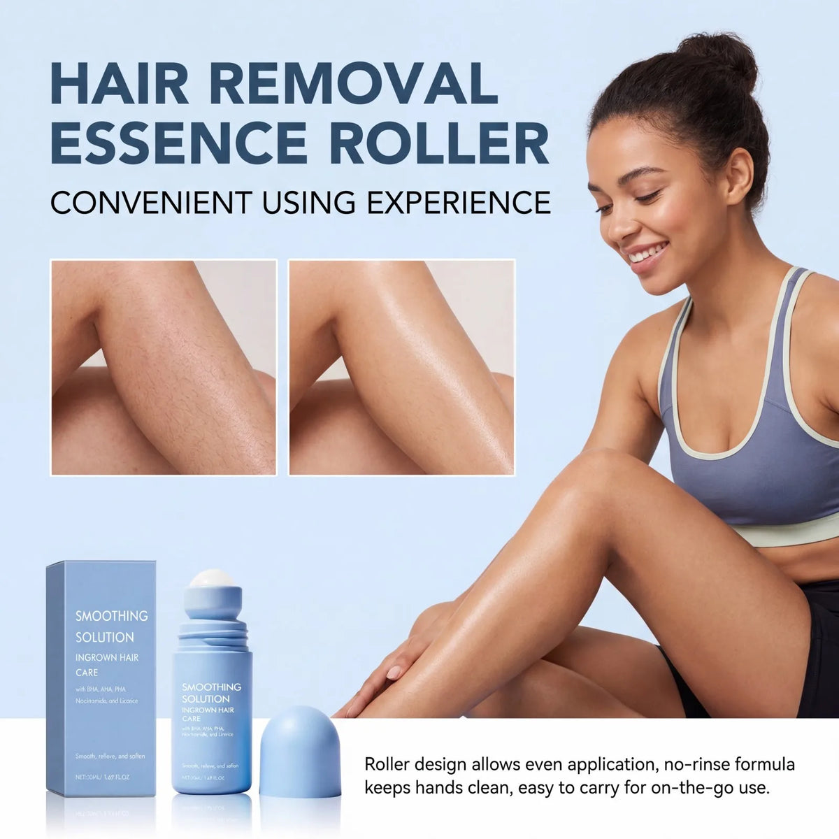 Ingrown Hair Serum Roll-On | BHA AHA Centella Post-Wax Care Ingrown Hair Serum Axl 1 PCS