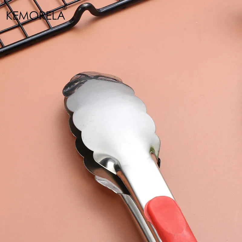 Silicone BBQ Tongs – Stainless Steel Kitchen Serving Clip Kitchen Serving Tongs Axl