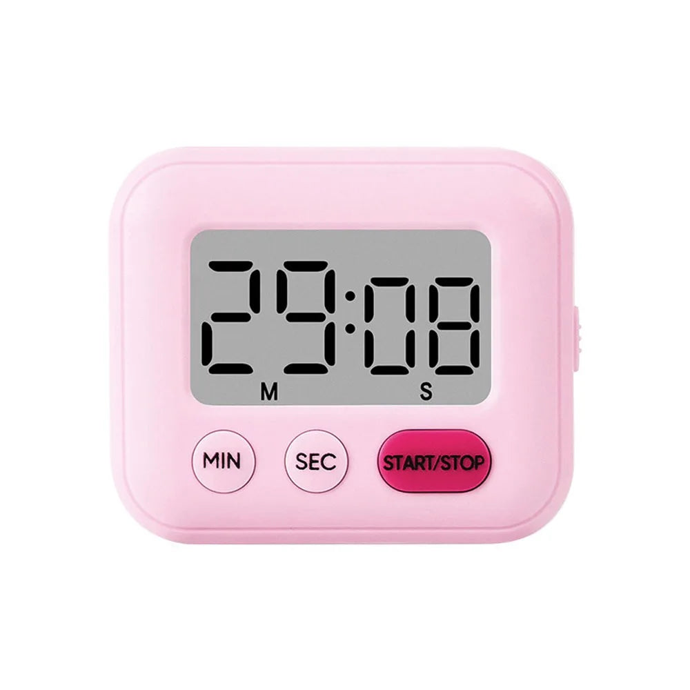 Digital LCD Kitchen Timer – Mute & Loud Alarm, 24-Hour Clock Digital Kitchen Timer Axl Pink colour