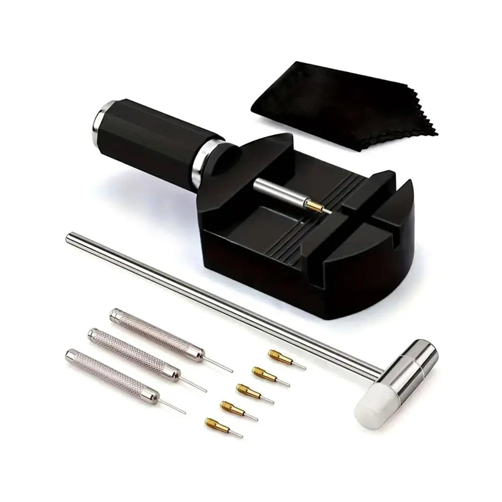 Watch Link Remover Tool Kit – 11-Piece Band Pin Repair Set Watch Repair Kit Axl Black
