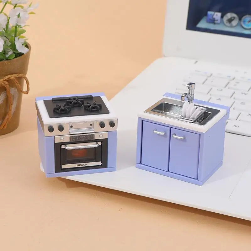 Dollhouse Mini Kitchen Accessories Set – Gas Stove & Utensils Dollhouse Accessories Axl