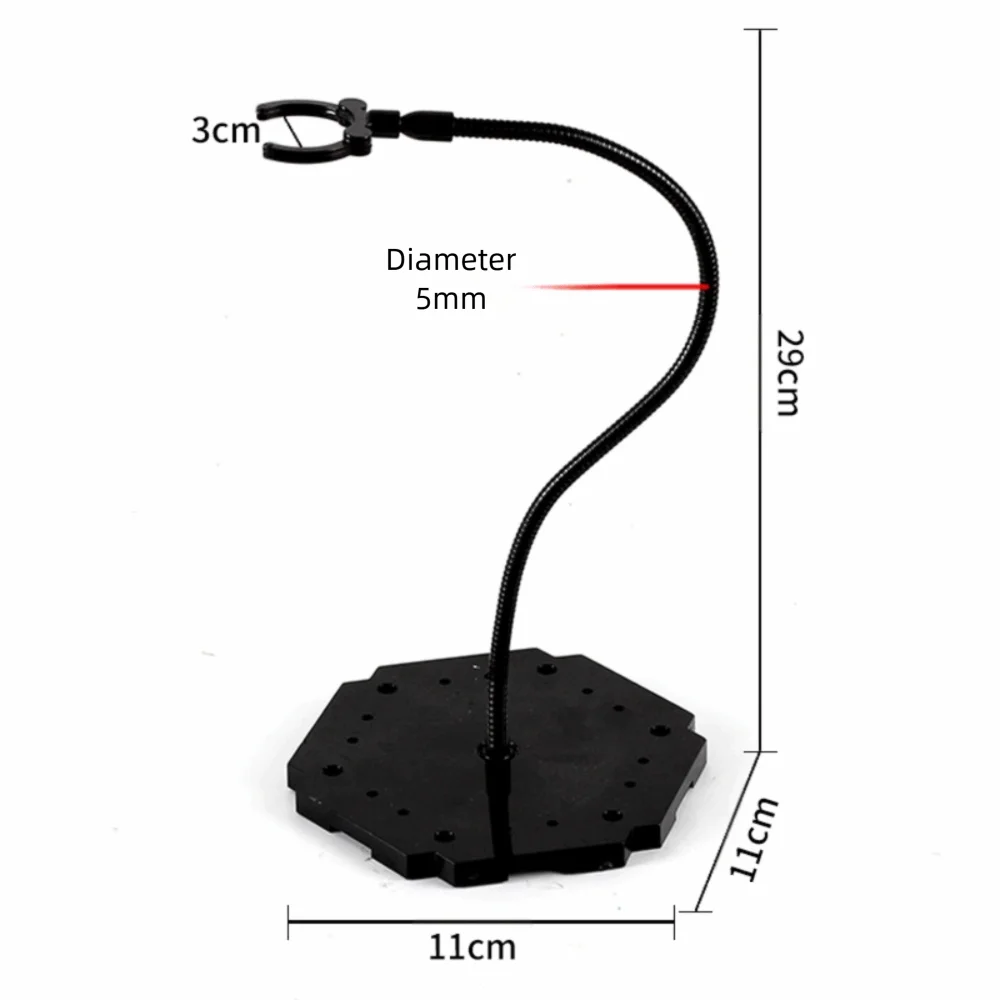 29cm Action Figure Display Stand – Adjustable Snake Tube Bracket Figure Display Stand Axl A-Black