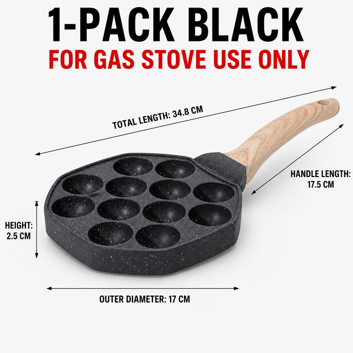 Nonstick Takoyaki Pan 12 Holes – Octopus Ball & Puff Maker Takoyaki Grill Pan Axl White
