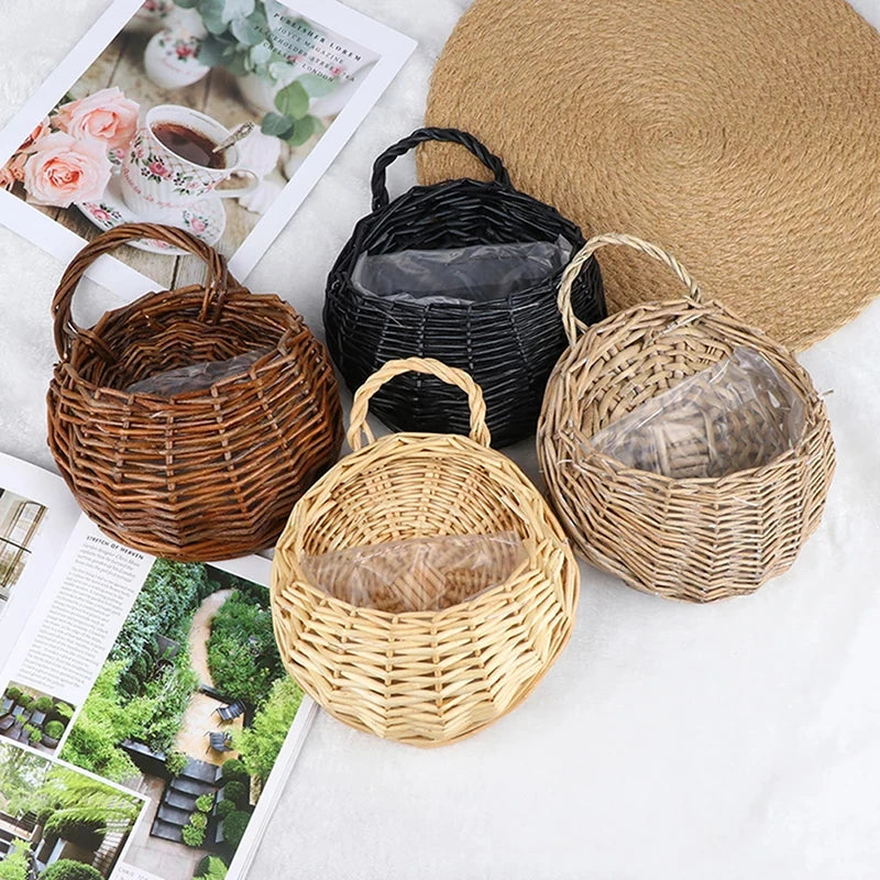 Handmade Wicker Hanging Basket – Rattan Wall Planter Décor Wicker Hanging Basket Axl