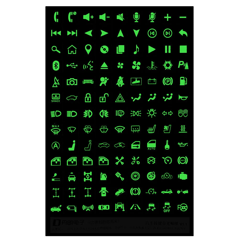 Car Luminous Switch Stickers – 117pc Rocker Button Decals Car Switch Decals Axl