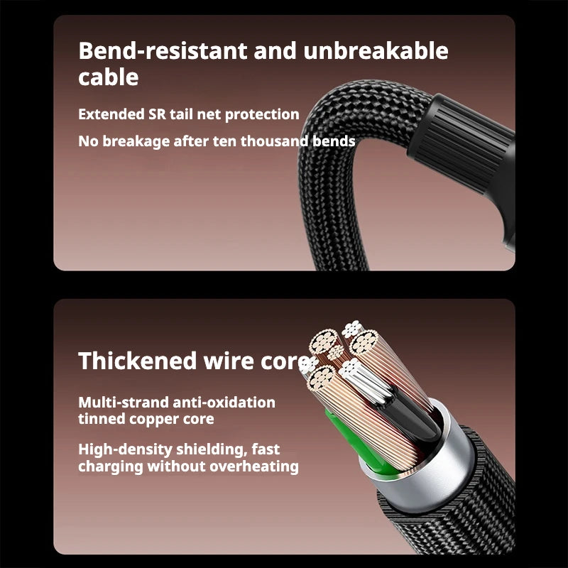 HKNA 1.5m USB-C Cable 120W PD Fast Charging – MacBook & iPhone USB-C Charging Cable Axl