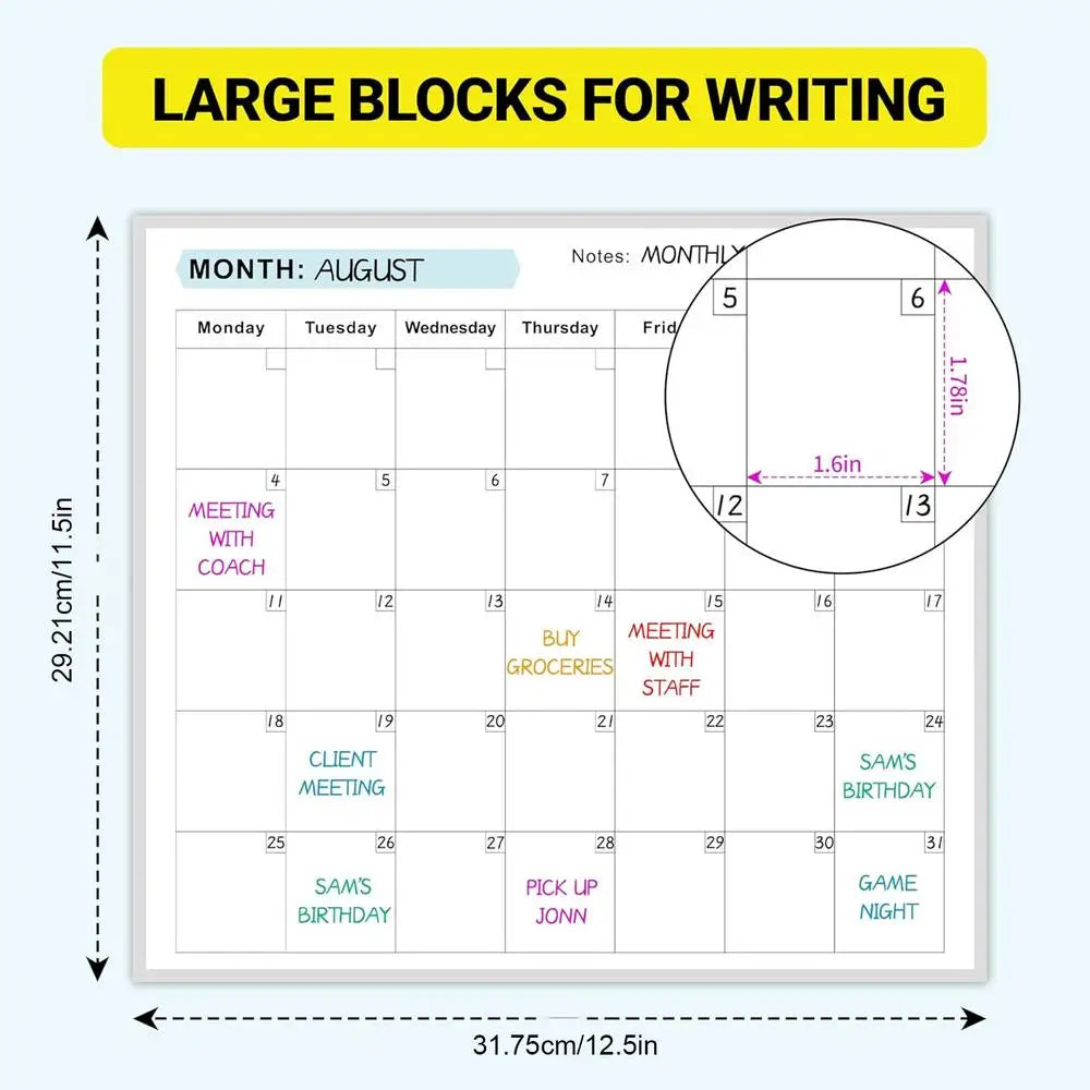 Dry Erase Wall Calendar – 12-Month Erasable Yearly Planner Dry Erase Wall Calendar Axl As show