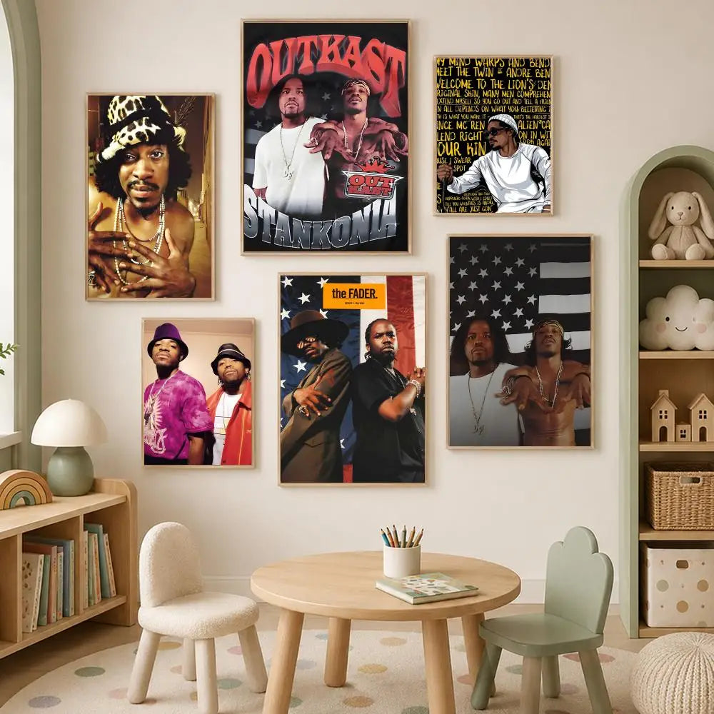 OutKast Band Poster – Self-Stick HD PVC Waterproof Wall Art Wall Art Poster Axl