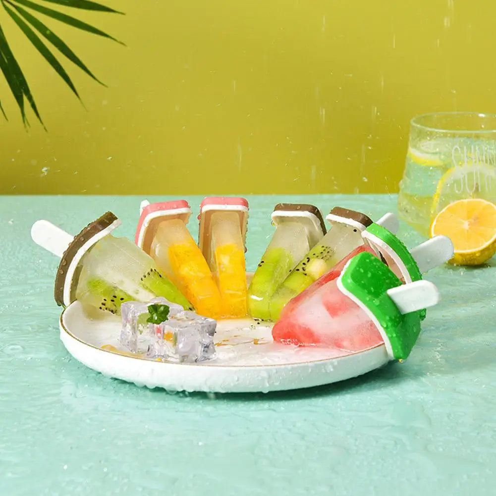 6-Grid Watermelon Silicone Popsicle Mold Tray with Sticks Popsicle Mold Axl