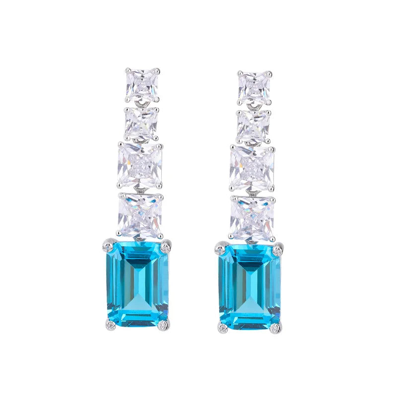 Huitan Drop Earrings – Yellow & Green Cubic Zirconia Women's Jewelry Drop Earrings Axl