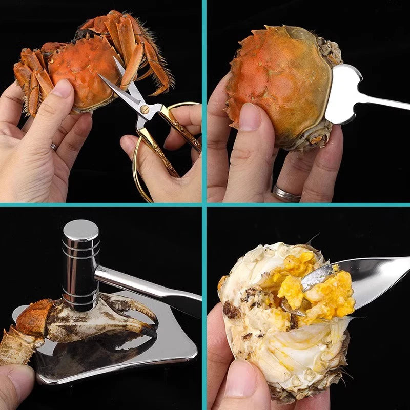 8-Piece Stainless Steel Crab & Seafood Tool Set | PLYS Seafood Tool Set Axl