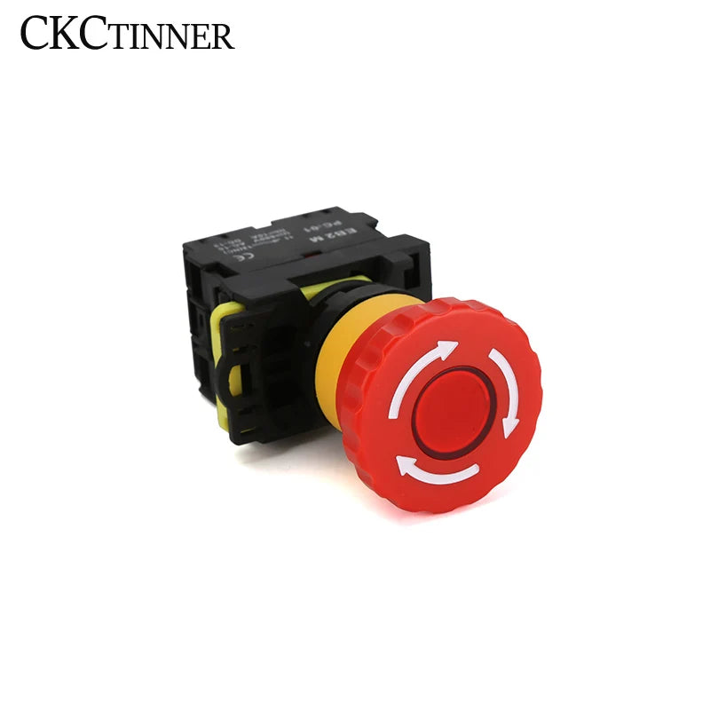 22mm Mushroom Cap Emergency Stop Rotary Switch 10A 660V Lamp Emergency Stop Switch Axl