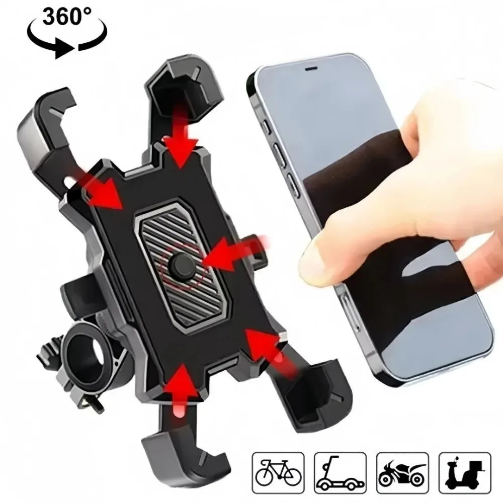 360° Rotating Motorcycle & Bicycle Phone Holder Mount Handlebar Phone Mount Axl