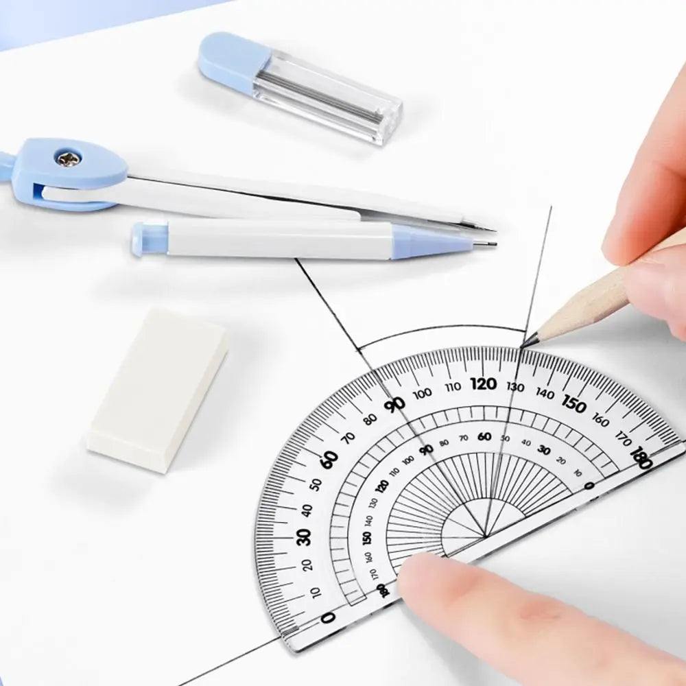 8-Piece Student Geometry Set – Rulers, Compass & Protractor Geometry Drawing Set Axl
