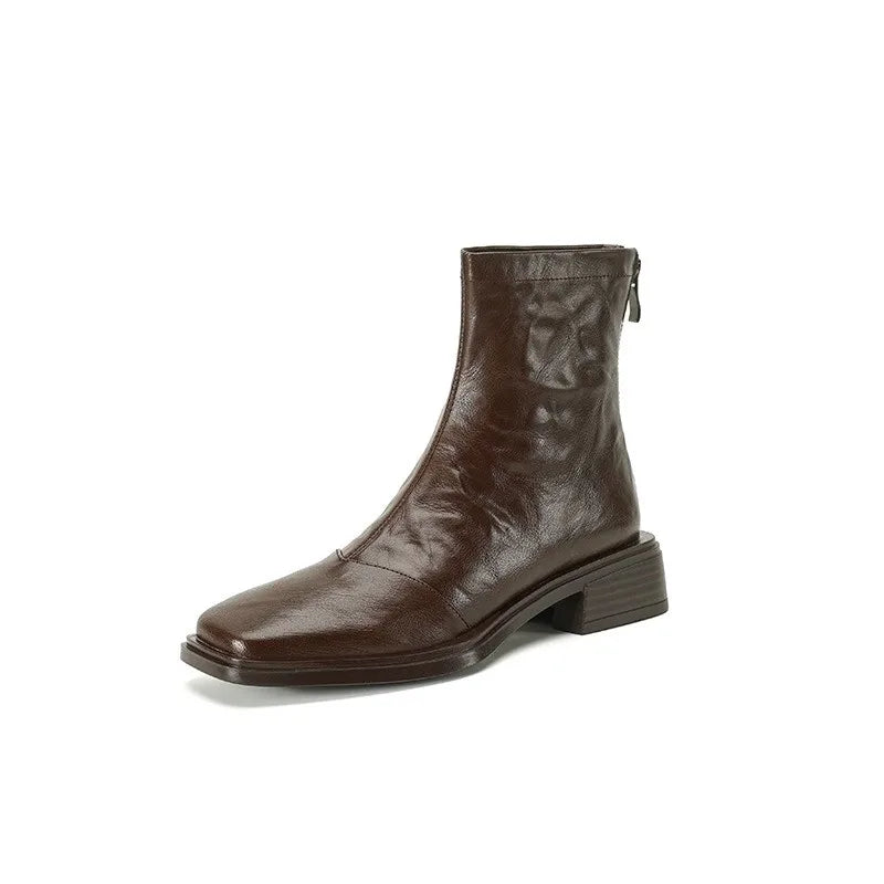 Women's Square Toe Chelsea Slip-On Boots | Spring Autumn Chelsea Ankle Boots Axl shenzong 36