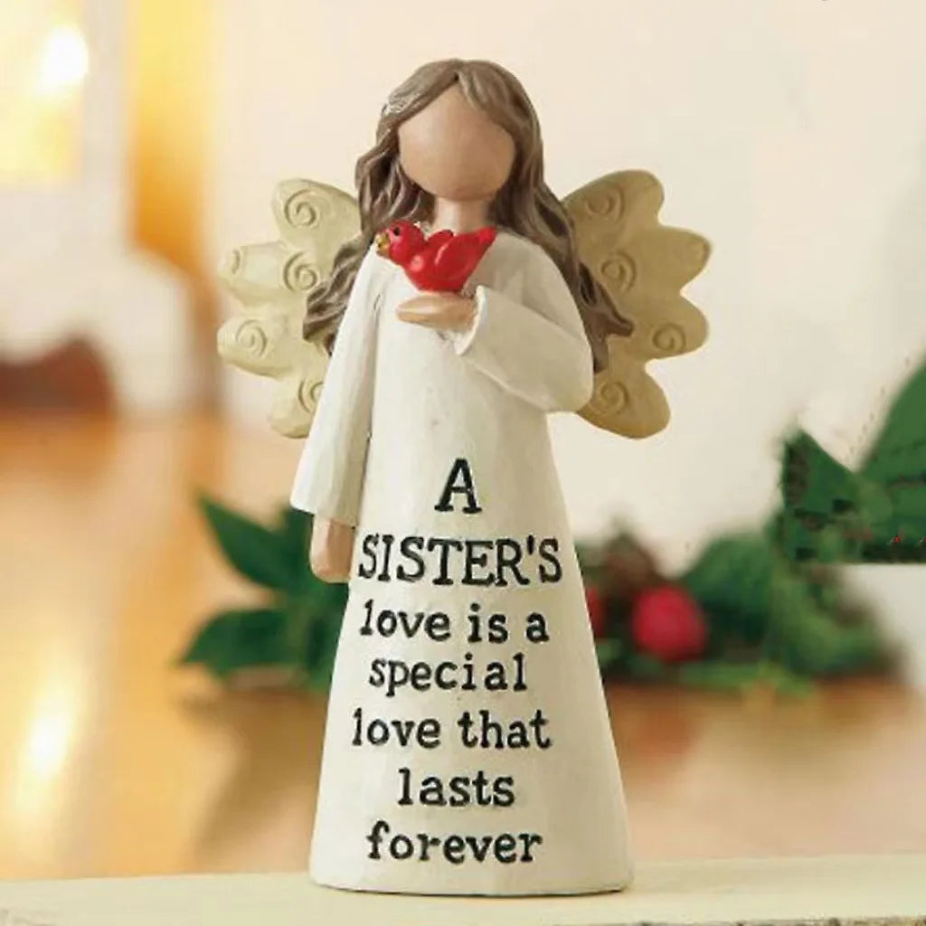 Resin Angel Friendship Figurine – Sister & Friend Gift Decor Decorative Figurine Axl E