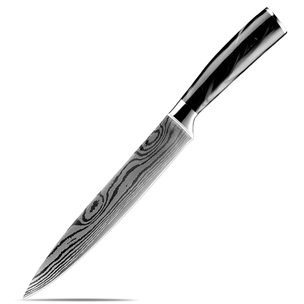 XITUO Damascus Kitchen Knife Set 1-9 Pcs – Chef & Santoku Kitchen Knife Set Axl Slicing Knife