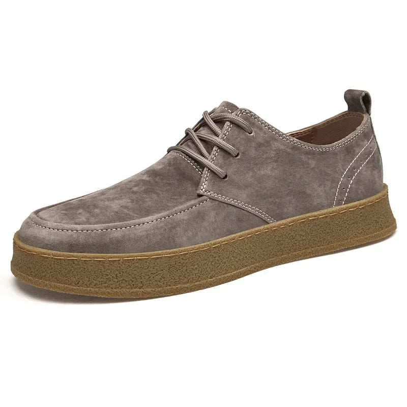 YBQJOO Men's Vintage Cow Suede High Top Lace-Up Casual Shoes Men's Casual Shoes Axl Camel 40