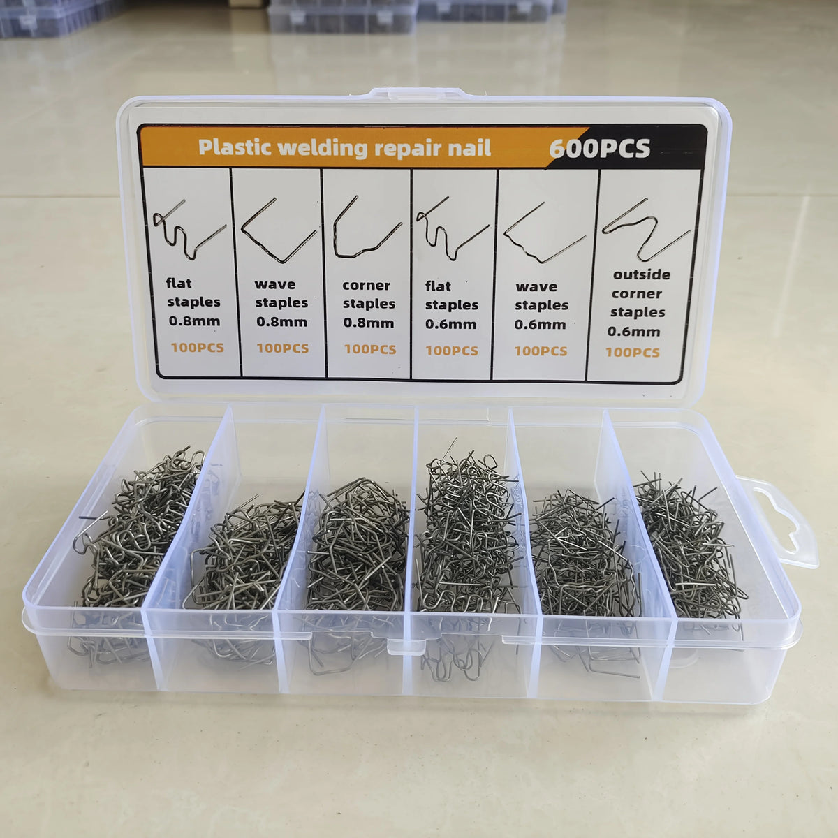 Hot Staples Plastic Welding Kit 0.6mm & 0.8mm – Car Bumper Plastic Welding Kit Axl 600pcs In Box No plug