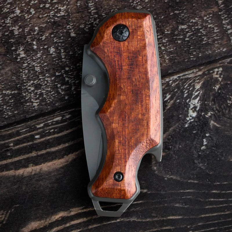 Folding Pocket Knife – Stainless Steel Blade & Wood Handle Folding Pocket Knife Axl