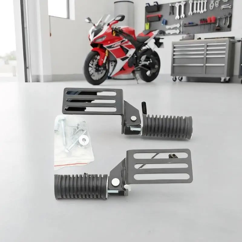 2-Pack Foldable Metal Motorcycle Foot Pegs – Universal Fit Motorcycle Foot Pegs Axl