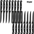 Black Stainless Steel Steak Knife Set – 4/6/8/16 Pcs Serrated Steak Knife Set Axl 16 Pcs Steak Knife China Mainland