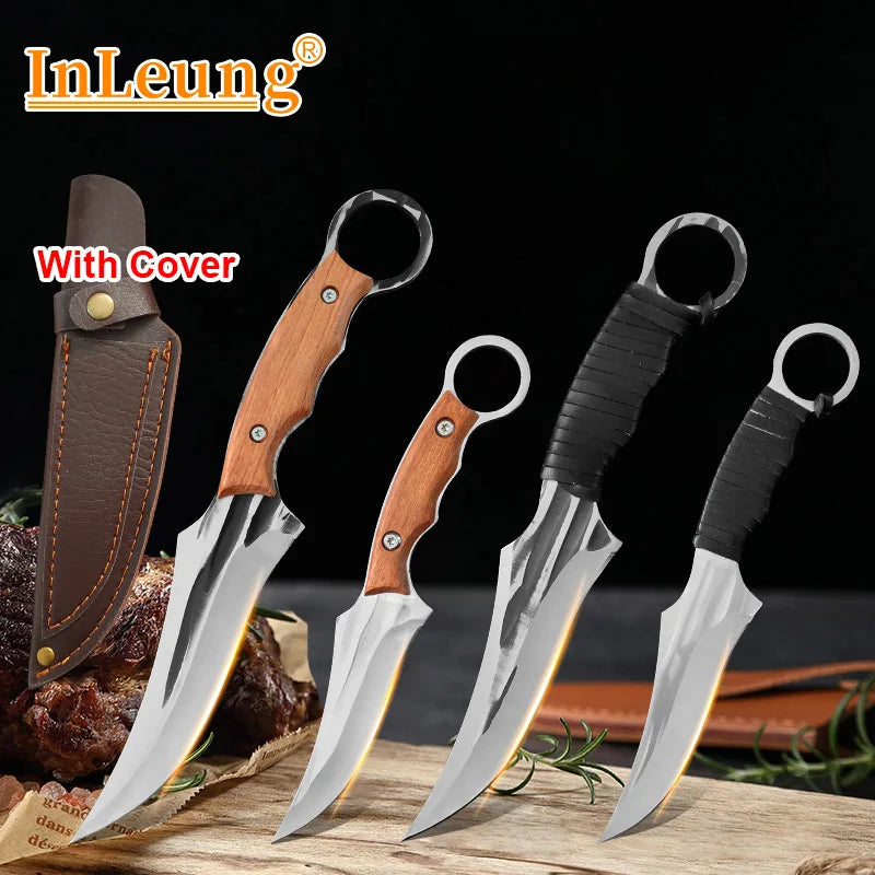 InLeung Hand-Forged Chef Knife & Meat Cleaver | 5Cr15Mov Steel Chef Knife Cleaver Axl