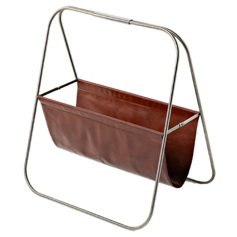 Nordic Leather & Steel Folding Shelf Organizer | Storage Rack Folding Storage Shelf Axl