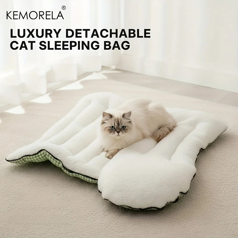 KEMORELA Fuzzy Cat Sleeping Bag – Warm Washable Pet Bed Cat Sleeping Bag Axl