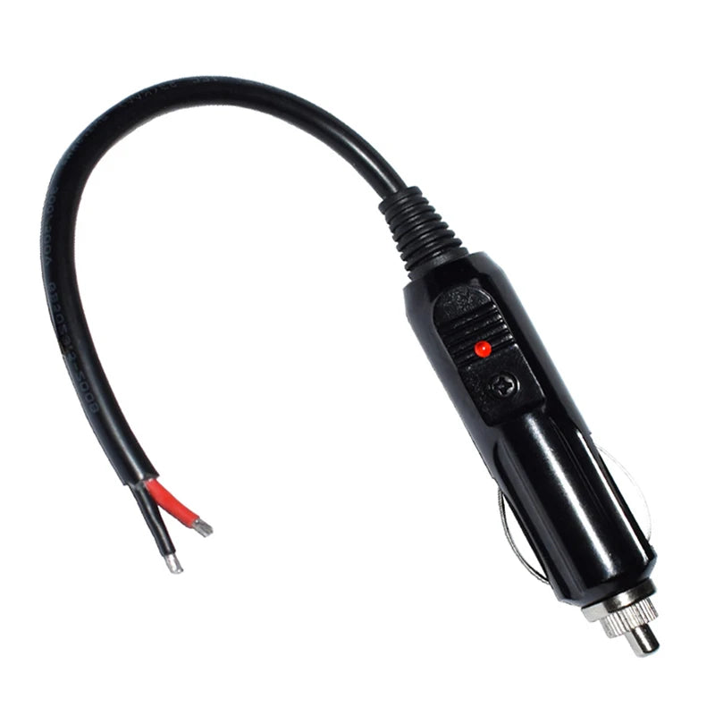 12V–24V Car Cigarette Lighter Plug Adapter | LED, 10A, 15cm Car Lighter Adapter Axl