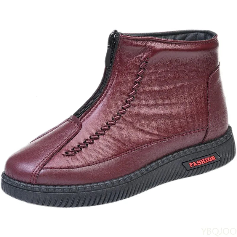 Women's Winter Cotton Ankle Boots – Non-Slip Zip-Up Shoes Women's Ankle Boots Axl