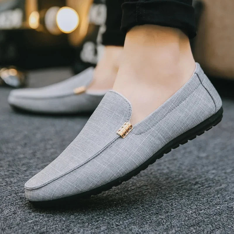 Men's Slip-On Loafers – Soft Sole Casual Flat Shoes Men's Loafers Axl Gray 44