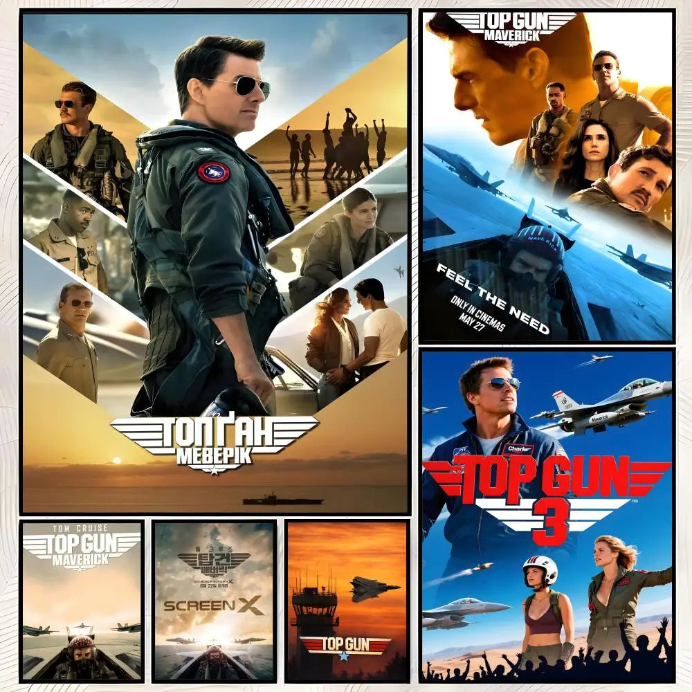 Top Gun Movie Poster – Self-Stick HD PVC Waterproof Wall Art Movie Wall Poster Axl
