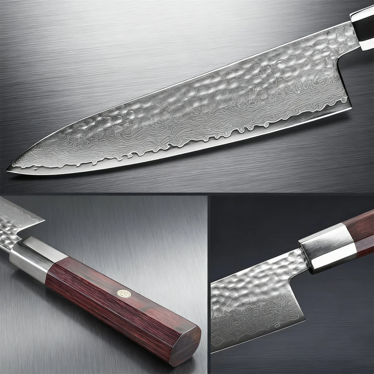 67-Layer Damascus Steel Chef Knife – Cleaver & Utility Knife Damascus Chef Knife Axl