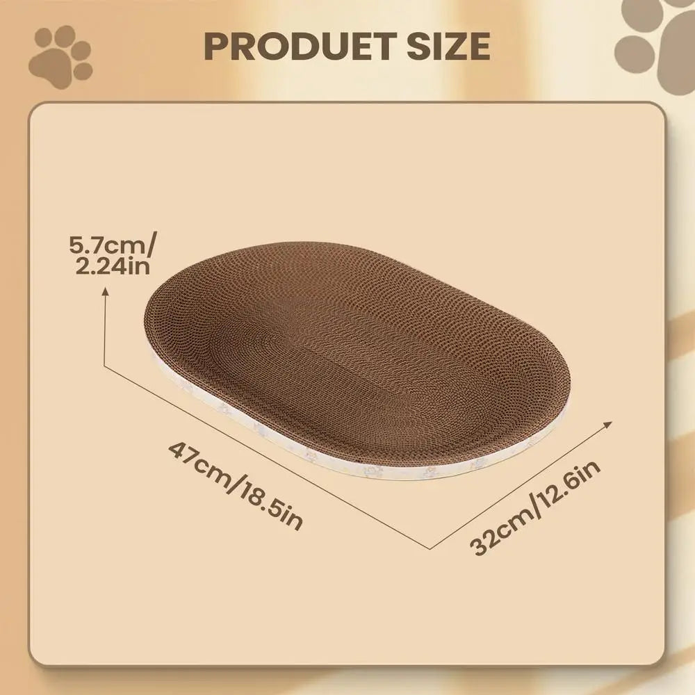 Oval Corrugated Cat Scratcher Board – Scratch & Lounge Pad Cat Scratcher Pad Axl 47x32cm