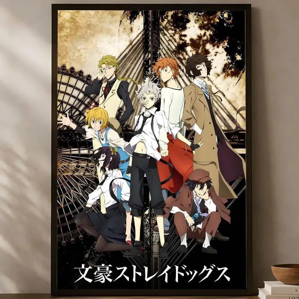 Bungo Stray Dogs Anime Poster – Self-Stick HD PVC Wall Art Anime Wall Poster Axl White05 15X20cmNoframe