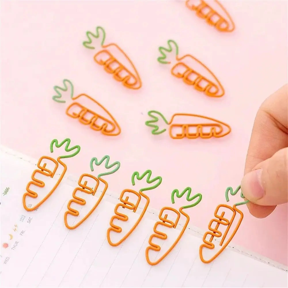5-Pack Carrot Shaped Metal Paper Clips – Bookmark & Binder Clips Novelty Paper Clips Axl