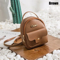 Women's Mini PU Leather Backpack – Casual Small Bookbag Mini Leather Backpack Axl brown