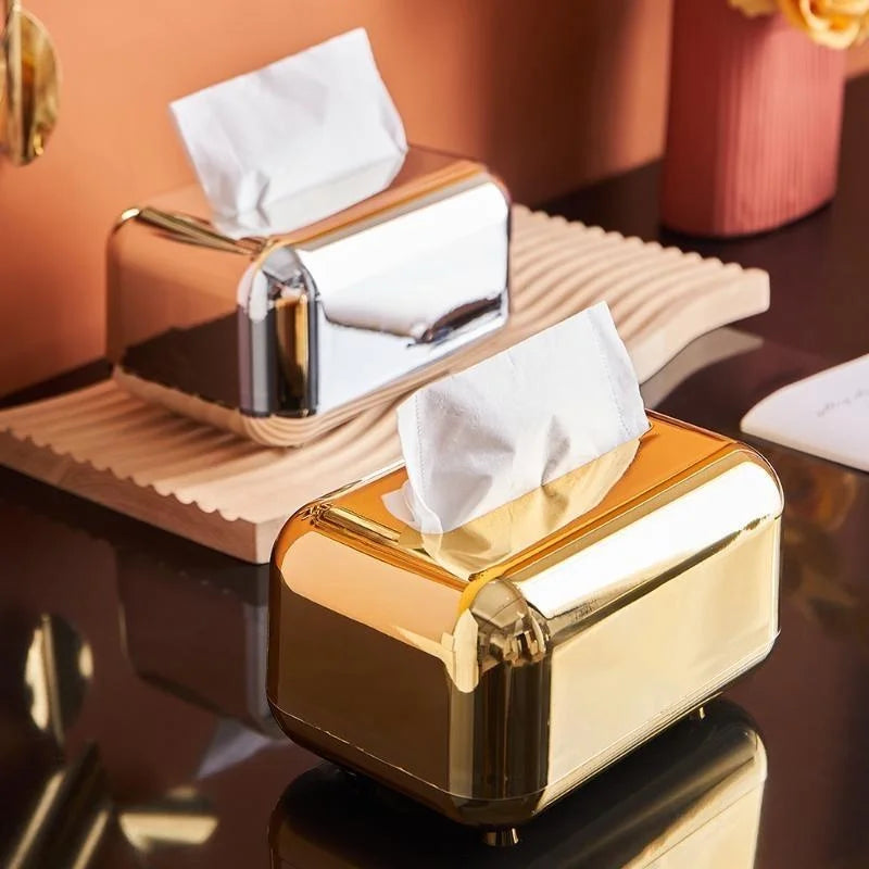 Luxury Gold Tissue Box Cover – Decorative Napkin Holder Tissue Box Holder Axl