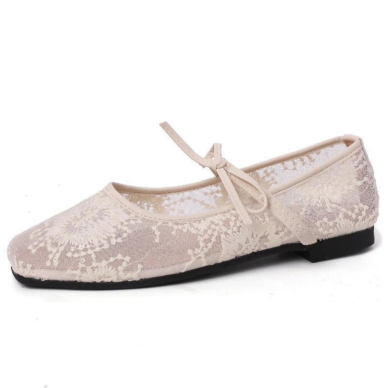 Women's Lace Mary Jane Ballet Flats – Slip-On Dress Shoes Women's Ballet Flats Axl