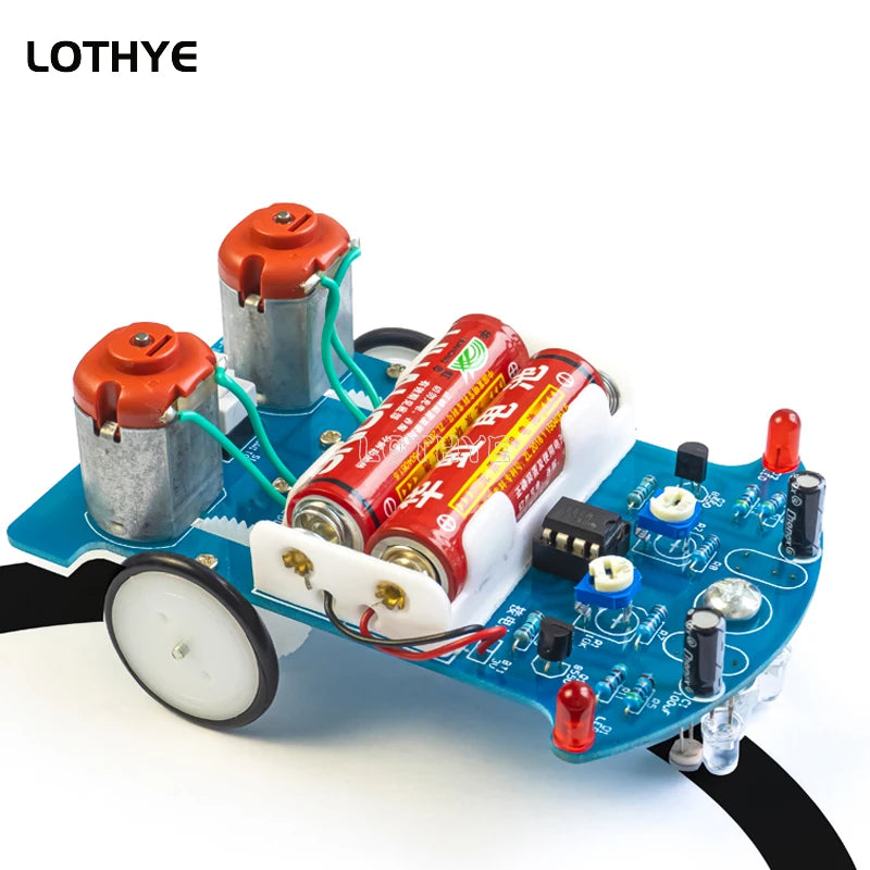 LOTHYE D2-5 DIY Line Tracking Smart Robot Car Kit for STEM Robot Car Kit Axl