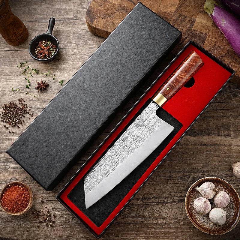 Japanese Hand-Forged Chef's Knife – Wooden Handle & Gift Box Chef's Knife Axl Forged chefs knife