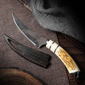 Damascus Feather Pattern Boning Knife with Sheath | Kitchen Knife Fixed Blade Kitchen Knife Axl 2pcs